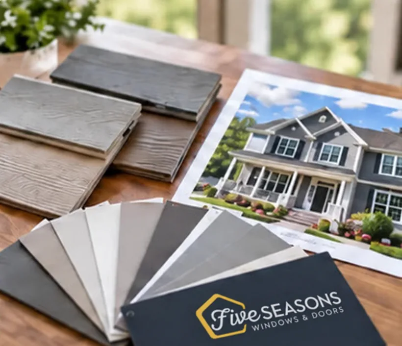Siding color and material samples for a Colorado home